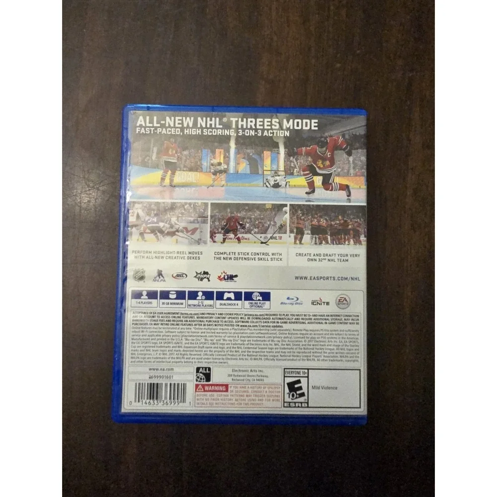NHL 18 Sony PlayStation 4 PS4 Hockey Game